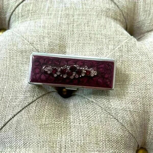 Purple and silver jeweled lipstick holder